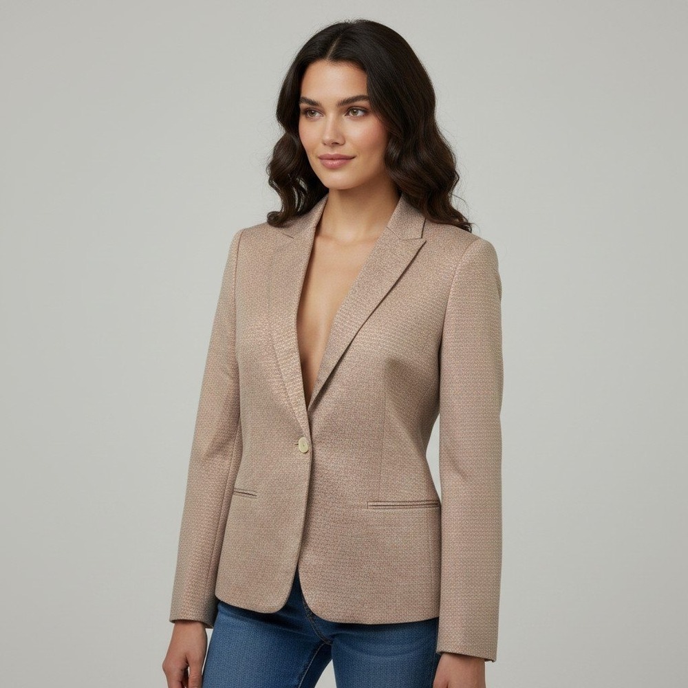 Zadig & Voltaire Vedy Jac Rose Lurex Metallic Blazer Rose Gold Size 36 US 4